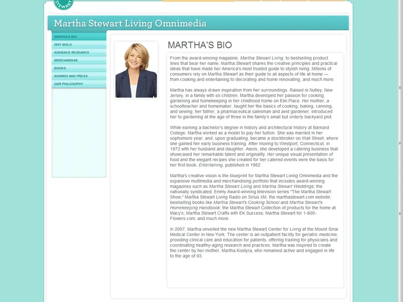Martha Stewart — MSLO Media Kit — screenshot 1